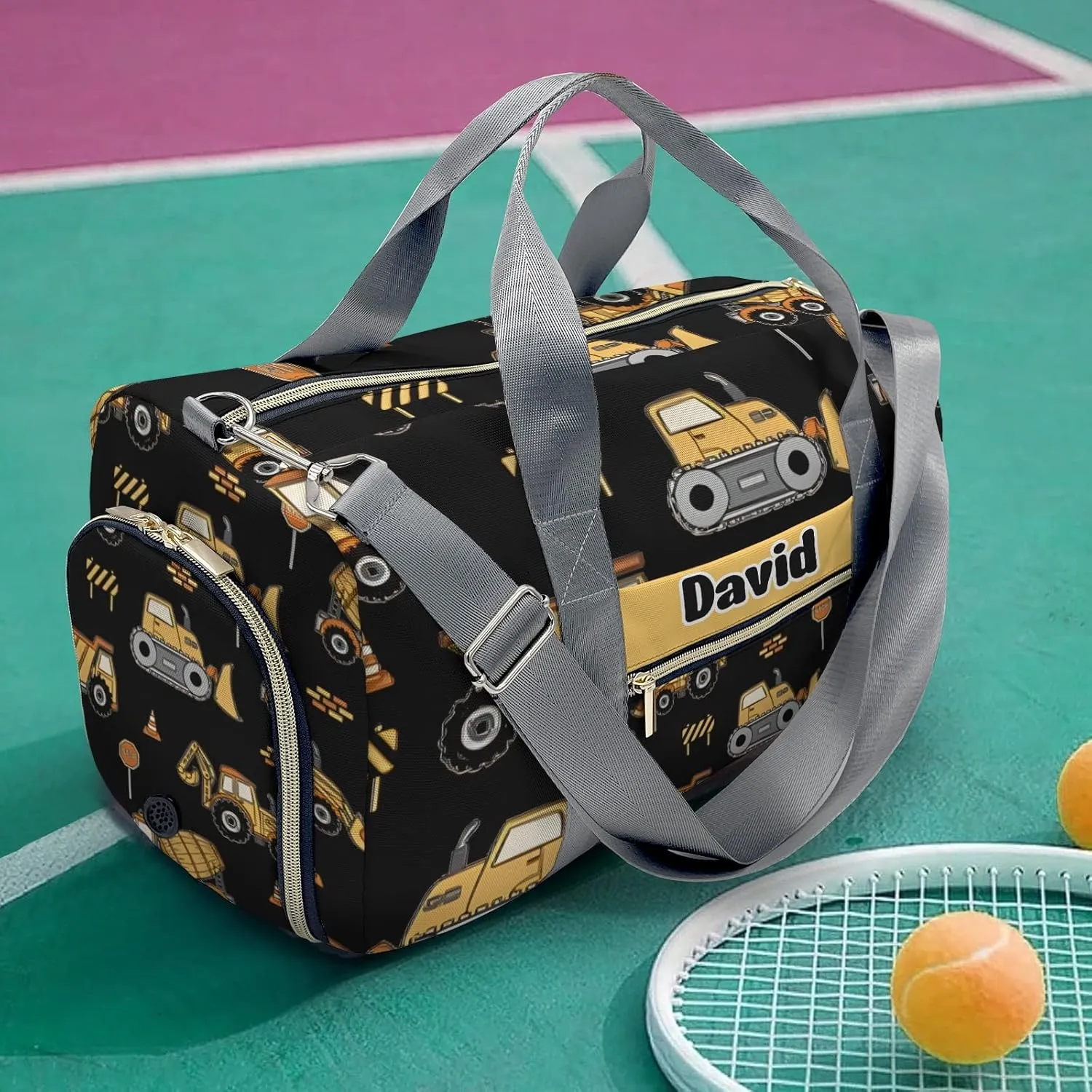 Personalized Cool Truck Dump Jump Stop Dance Bag Girls Yoga Bag Dance Bag With Name,Patch Travel Duffel Bag Women Cheerleader Bag Sport Duffle Bag for Gym Ballet