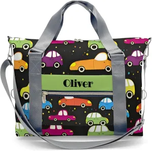 Personalized Cute Small Colorful Car Point Dance Bag Girls Yoga Bag Dance Bag With Name,Patch Travel Duffel Bag Women Cheerleader Bag Sport Duffle Bag for Gym Ballet