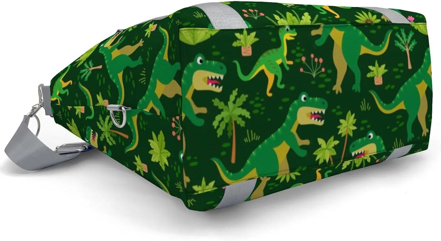 Personalized Dinosaur Print Green Tree Dance Bag Girls Yoga Bag Dance Bag With Name,Patch Travel Duffel Bag Women Cheerleader Bag Sport Duffle Bag for Gym Ballet
