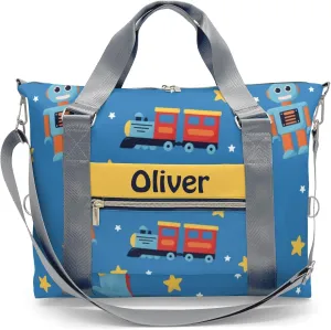Personalized Dinosaur Print Train Cartoon Kids Duffel Swim Bag for Boys,Customized Swim Duffle Bag for Boys Man Kids Gifts