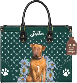 Personalized Dogues de Bordeaux Dog Handbags, Custom Name Dog Leather Bags, Purses, Shoulder Bag, Gift For Dog Mom Dog Lover
