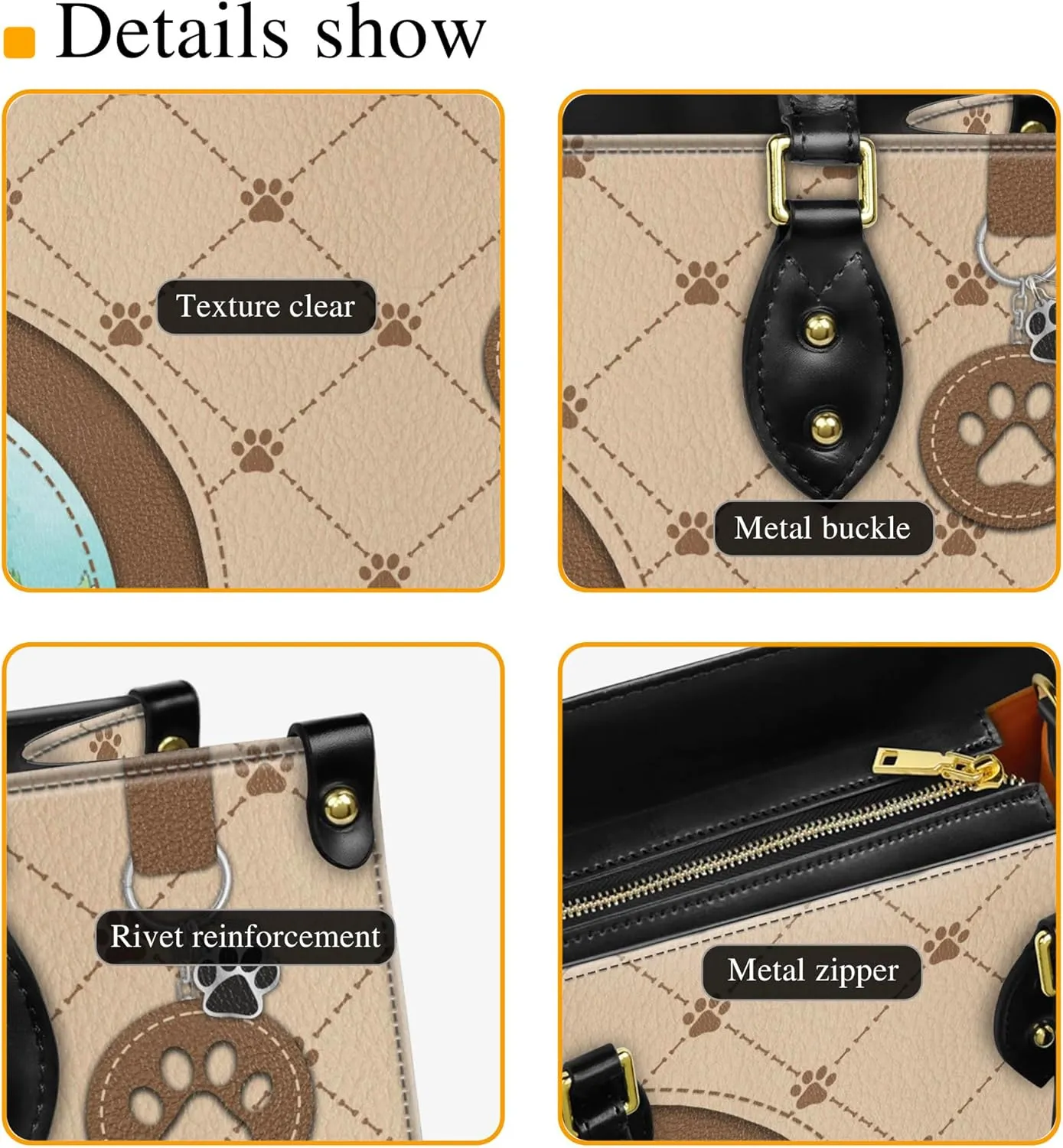 Personalized Golden Retriever Dog Handbags, Custom Name Dog Leather Bags, Purses, Shoulder Bag, Gift For Dog Mom Dog Lover
