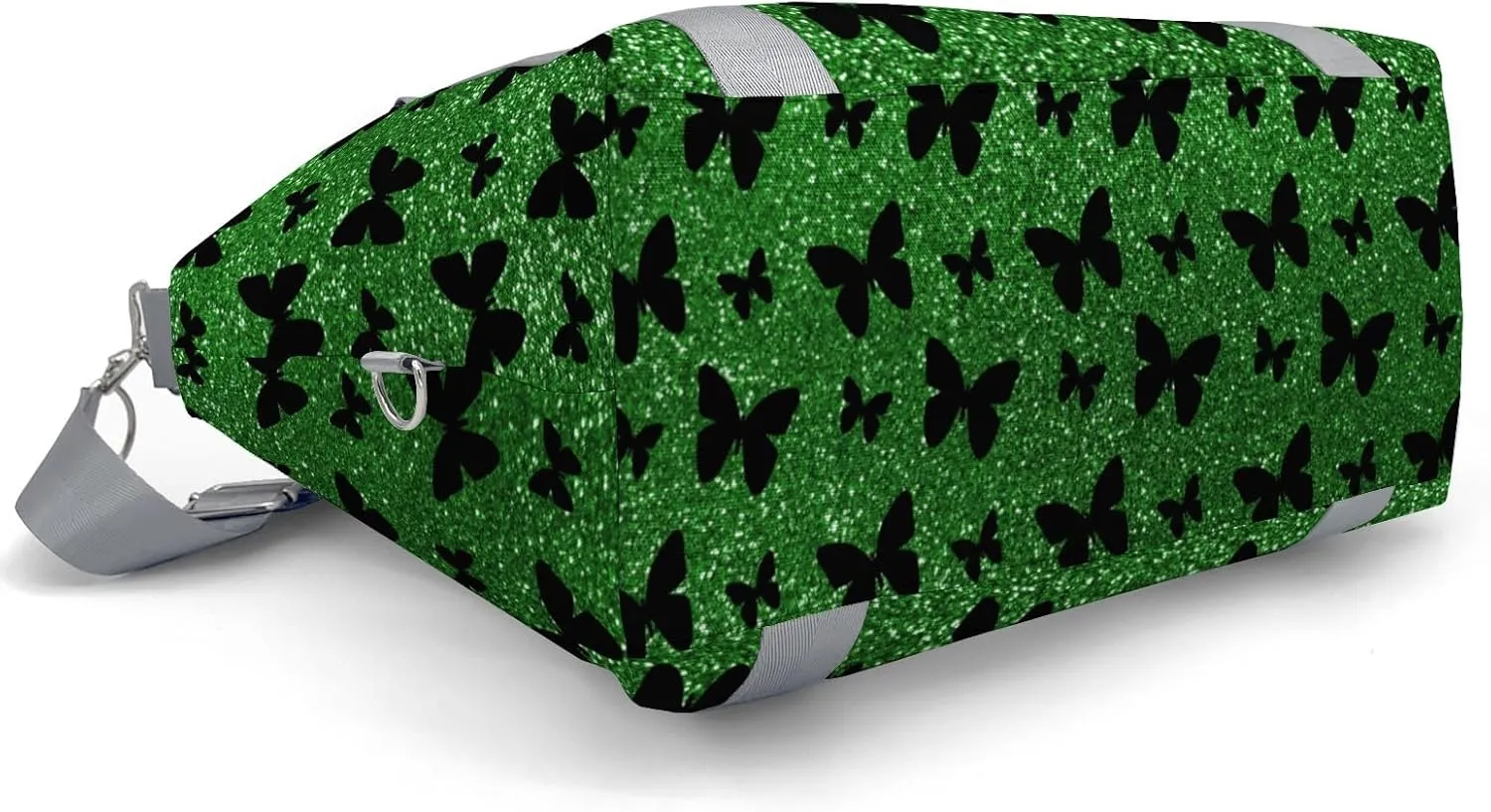 Personalized Green Glitter Butterfly Dance Bag Girls Yoga Bag Dance Bag With Name,Patch Travel Duffel Bag Women Cheerleader Bag Sport Duffle Bag for Gym Ballet