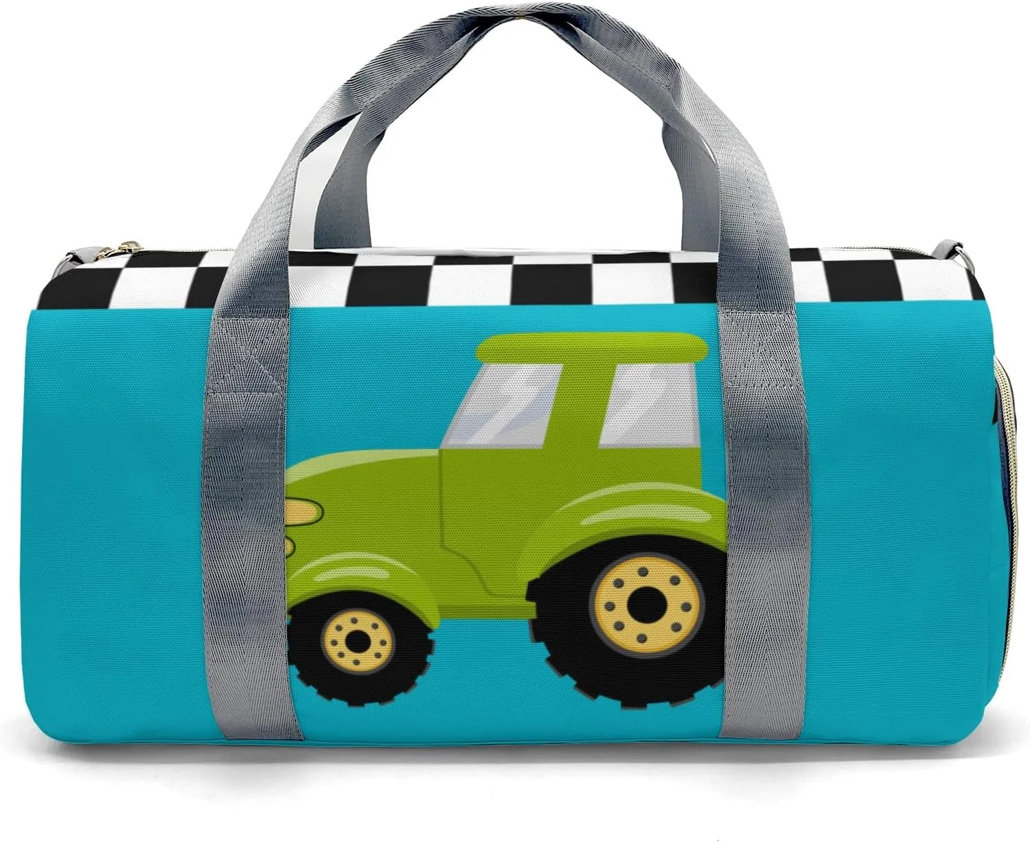 Personalized Green Truck Sky Blue Dance Bag Girls Yoga Bag Dance Bag With Name,Patch Travel Duffel Bag Women Cheerleader Bag Sport Duffle Bag for Gym Ballet