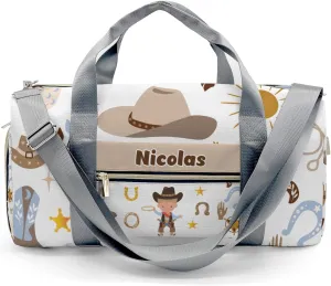 Personalized Gym Bag for Girls Teens,Rodeo Cowboy Western Custom Dance Bag Overnight Small Duffel Bag Carry On Weekend Sports Travel Bag for Practice Gymnastics Ballet