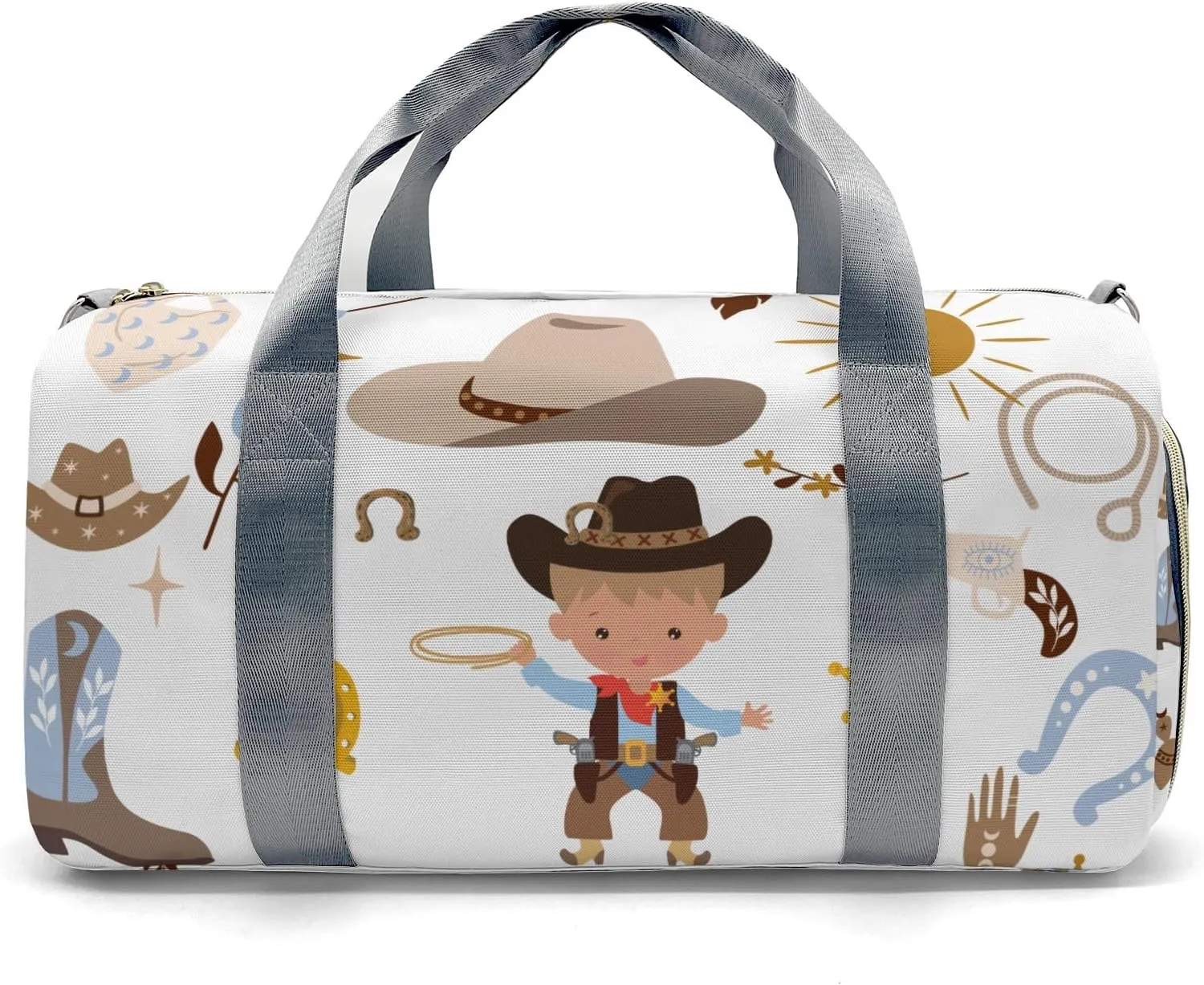Personalized Gym Bag for Girls Teens,Rodeo Cowboy Western Custom Dance Bag Overnight Small Duffel Bag Carry On Weekend Sports Travel Bag for Practice Gymnastics Ballet