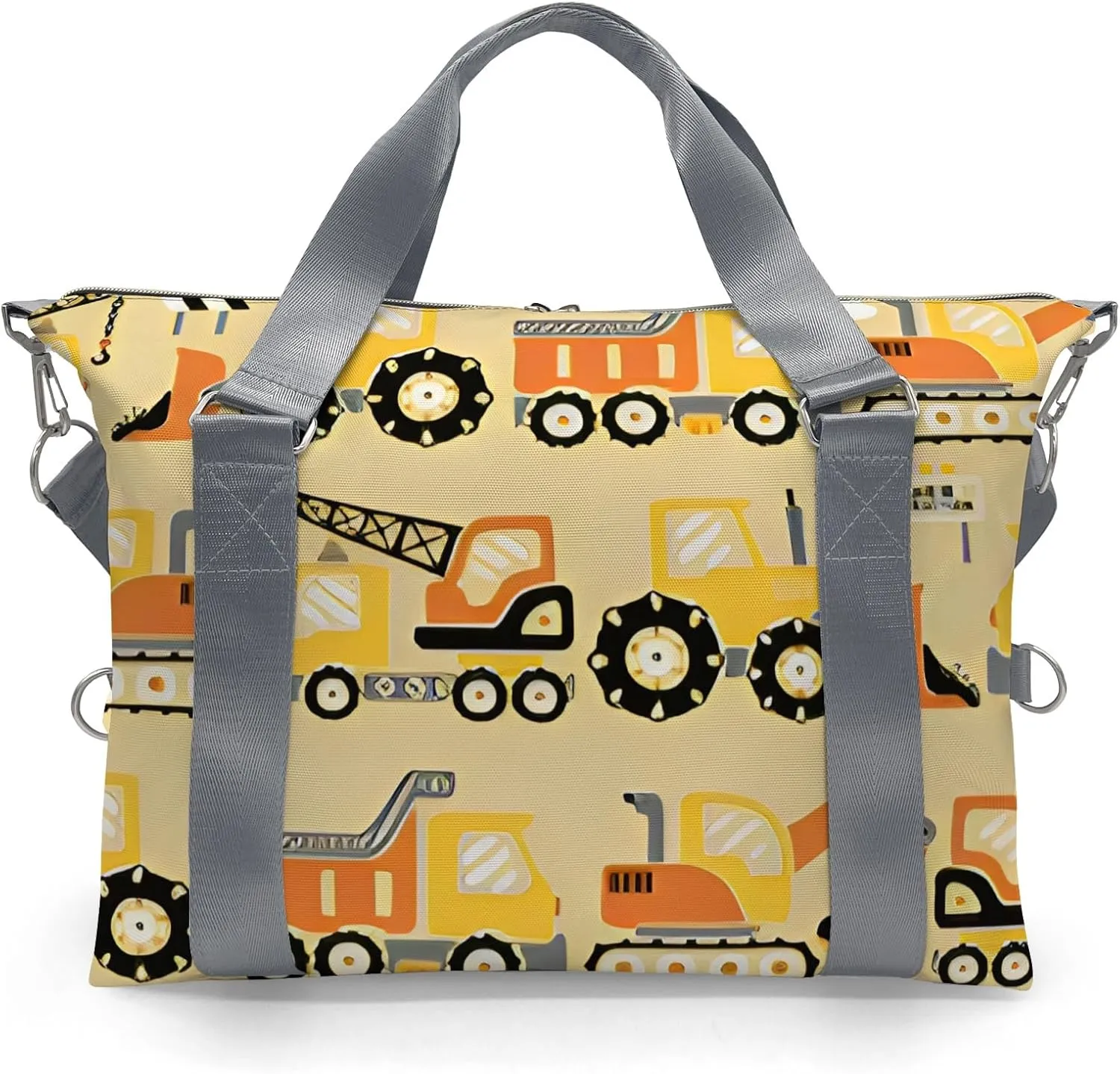 Personalized Gym Bag for Girls Teens,Truck Orange Yellow Custom Dance Bag Overnight Small Duffel Bag Carry On Weekend Sports Travel Bag for Practice Gymnastics Ballet