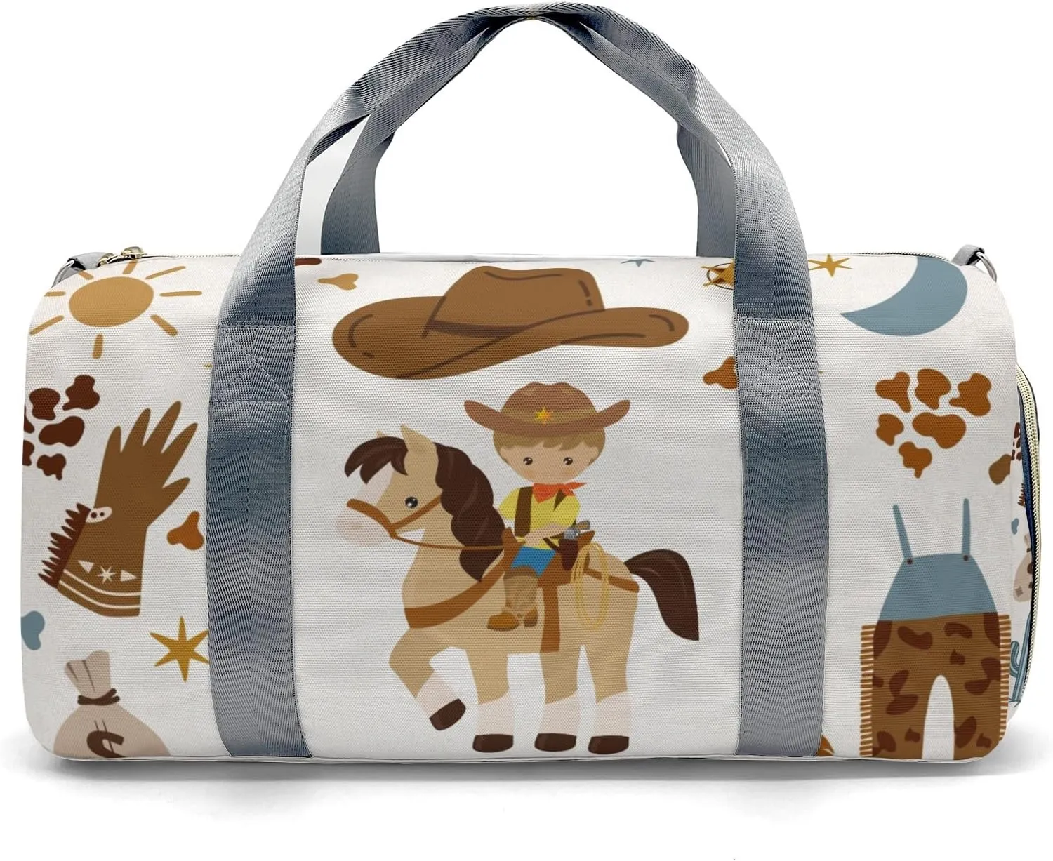 Personalized Gym Bag for Girls Teens,Western Cowboy Wild Life Custom Dance Bag Overnight Small Duffel Bag Carry On Weekend Sports Travel Bag for Practice Gymnastics Ballet