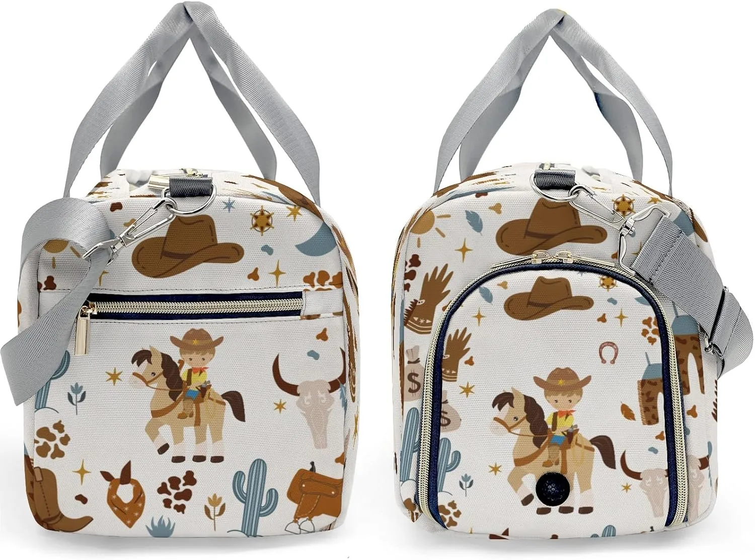 Personalized Gym Bag for Girls Teens,Western Cowboy Wild Life Custom Dance Bag Overnight Small Duffel Bag Carry On Weekend Sports Travel Bag for Practice Gymnastics Ballet