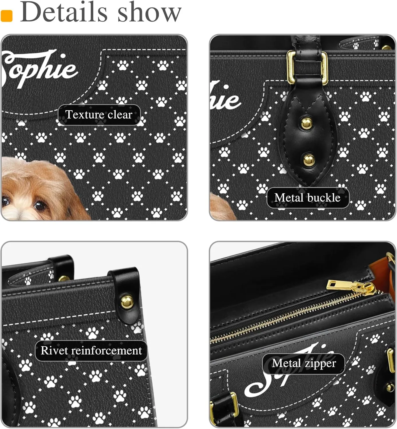 Personalized Havanese Dog Handbags, Custom Name Dog Leather Bags, Purses, Shoulder Bag, Gift For Dog Mom Dog Lover