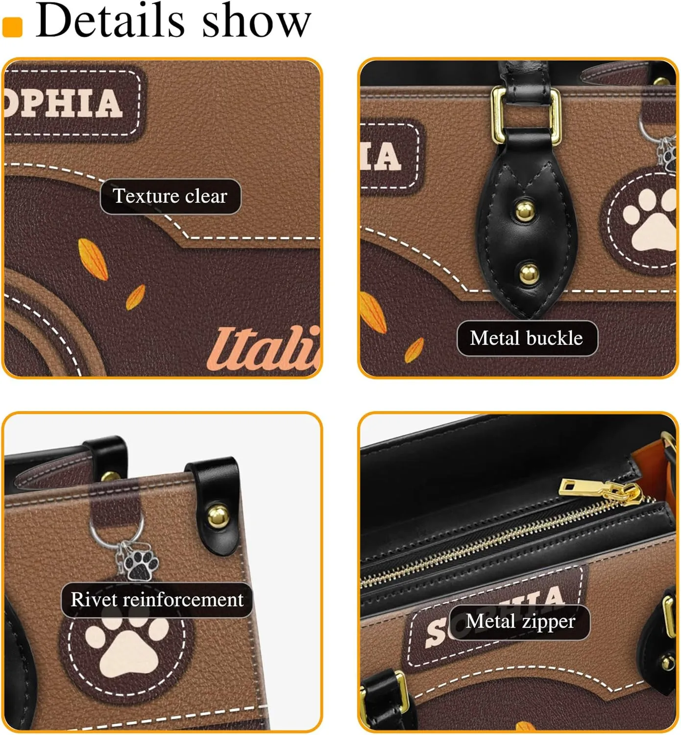 Personalized Italian Greyhound Dog Handbags, Custom Name Dog Leather Bags, Purses, Shoulder Bag, Gift For Dog Mom Dog Lover