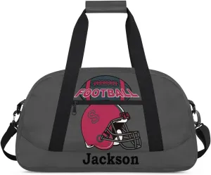Personalized Kids Gym Bag, Custom Sport Duffel Bag for Boys - Overnight Weekender Bag Carry on Tote for Airplane Swim Travel - Dim Gray