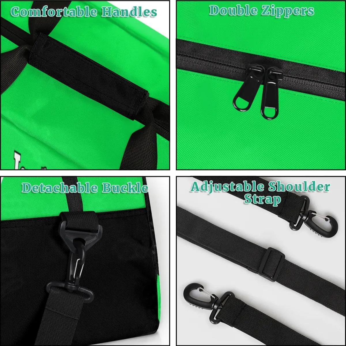 Personalized Kids Gym Bag, Custom Sport Duffel Bag for Boys - Overnight Weekender Bag Carry on Tote for Airplane Swim Travel - Taekwondo Green