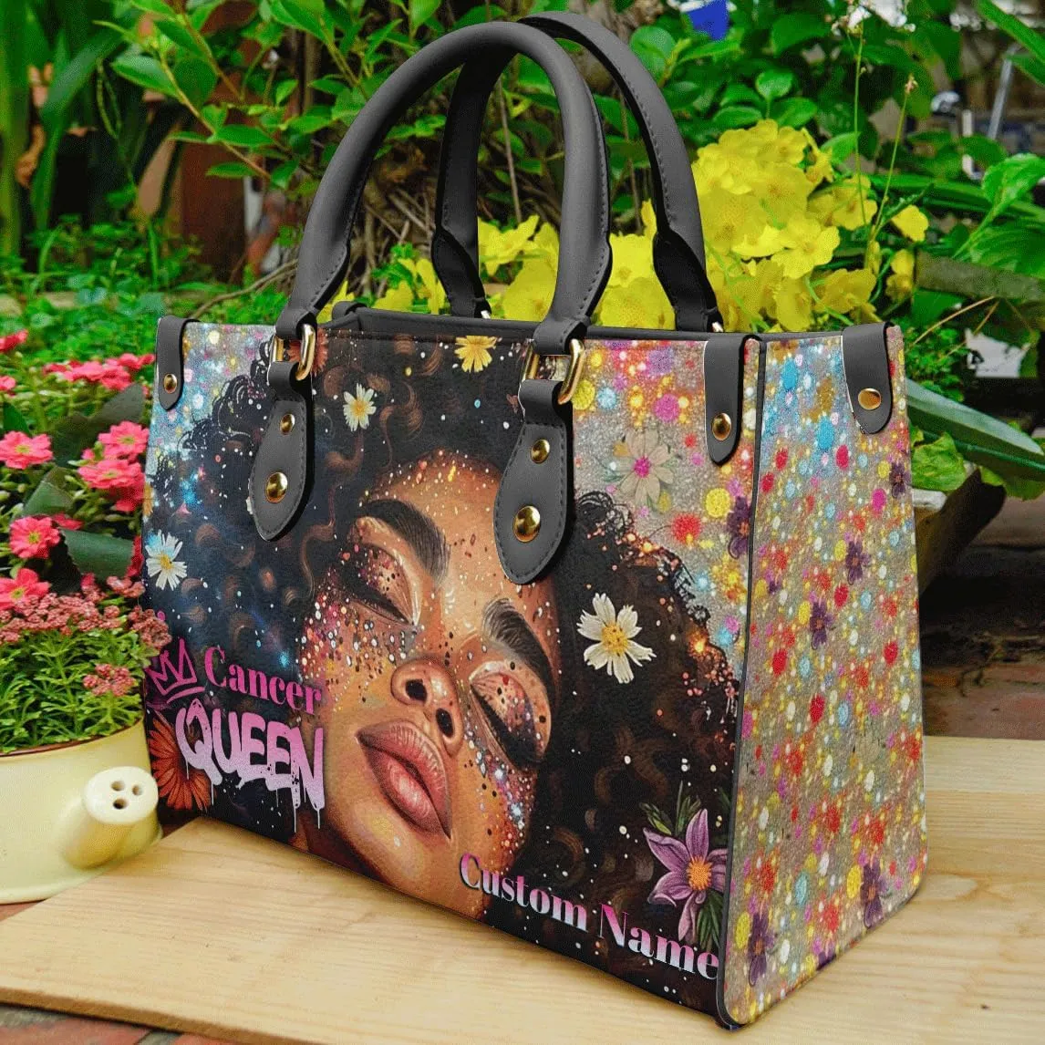 Personalized Leather Handbag For African American, Mother's Day Birthday Christmas Gifts For Women, For Black Women