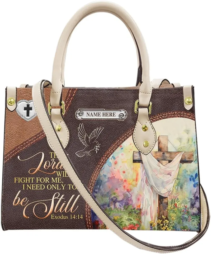 Personalized Leather Handbag for Women, Custom Name Bag, Mother's Day, Birthday, Christmas Gifts, Christian Faith Bags