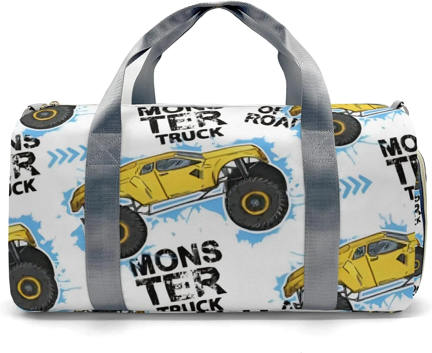 Personalized Monster Truck Yellow Dance Bag Girls Yoga Bag Dance Bag With Name,Patch Travel Duffel Bag Women Cheerleader Bag Sport Duffle Bag for Gym Ballet