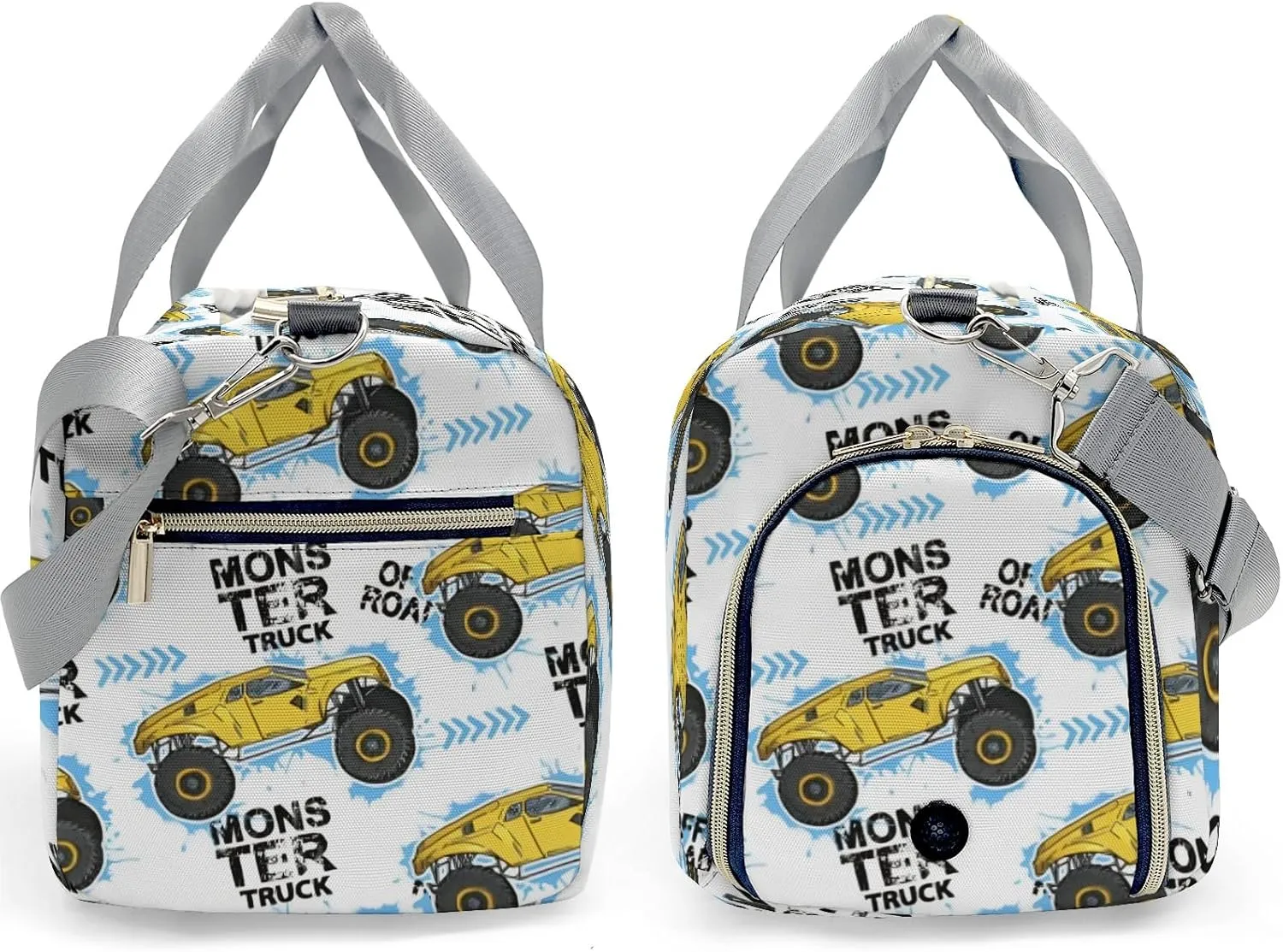 Personalized Monster Truck Yellow Dance Bag Girls Yoga Bag Dance Bag With Name,Patch Travel Duffel Bag Women Cheerleader Bag Sport Duffle Bag for Gym Ballet