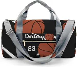 Personalized MultiFunction Number Sport Basketball Player Team Black Sport Dance Bag,Custom Duffle Bag Gym Bag Customized Travel Duffel Bag with Name or Text