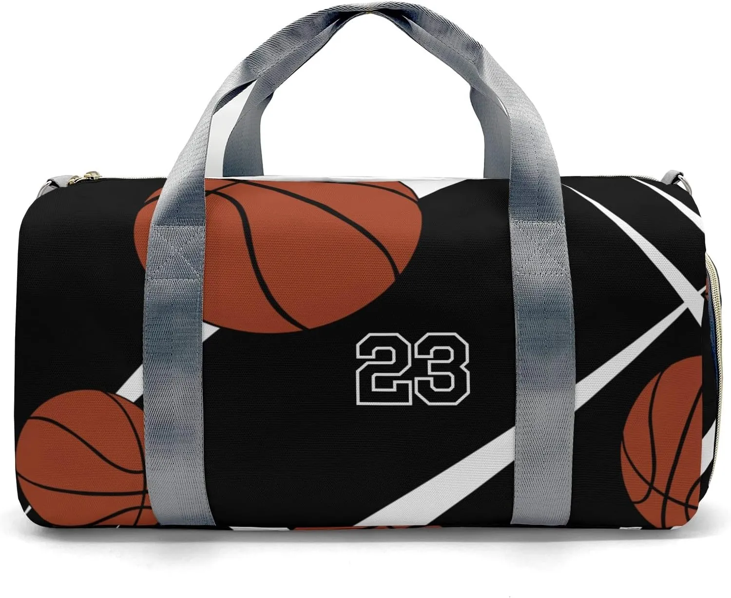 Personalized MultiFunction Number Sport Basketball Player Team Black Sport Dance Bag,Custom Duffle Bag Gym Bag Customized Travel Duffel Bag with Name or Text