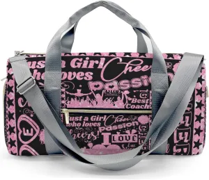 Personalized Name Sports Duffel Bags Love Cheerleading Star Coach Pom Gymnastics Travel Perform Training Casual Bag