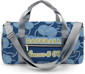 Personalized Name Sports Player Duffel Bags Baseball Blue Navy Travel Perform Training Bag