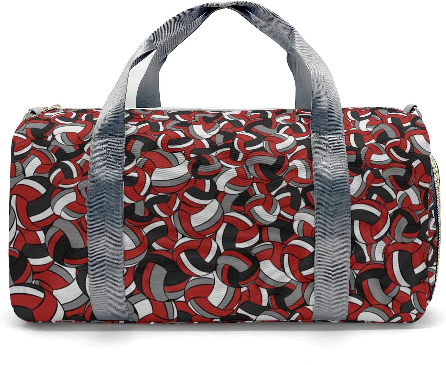 Personalized Name Sports Player Duffel Bags Volleyball Red Maroon Gray Black Travel Perform Training Casual Bag Student