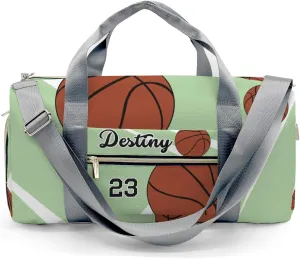 Personalized Number Sport Basketball Player Team Mint Dance Bag Girls Yoga Bag Dance Bag With Name,Patch Travel Duffel Bag Women Cheerleader Bag Sport Duffle Bag for Gym Ballet