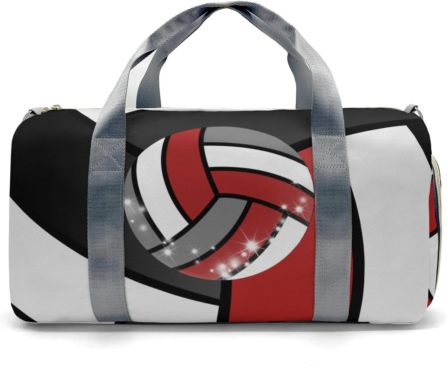 Personalized Red Volleyball Duffle Bag with Name for Women Girl Custom Travel Perform Training Bag