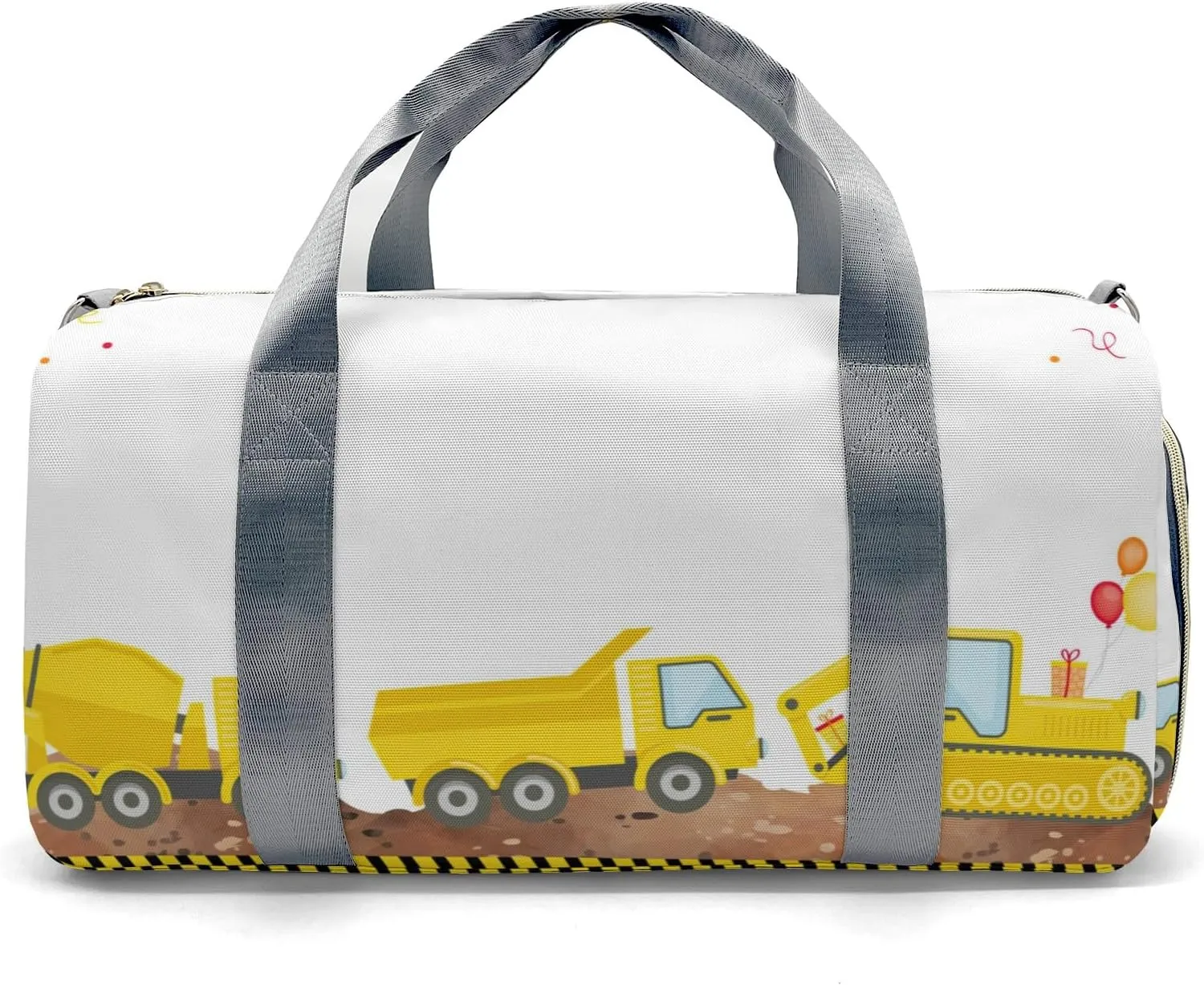 Personalized Sport Dance Bag,Construction Truck Custom Duffle Bag Gym Bag Customized Travel Duffel Bag with Name or Text