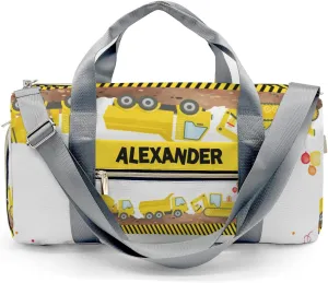 Personalized Sport Dance Bag,Construction Truck Custom Duffle Bag Gym Bag Customized Travel Duffel Bag with Name or Text