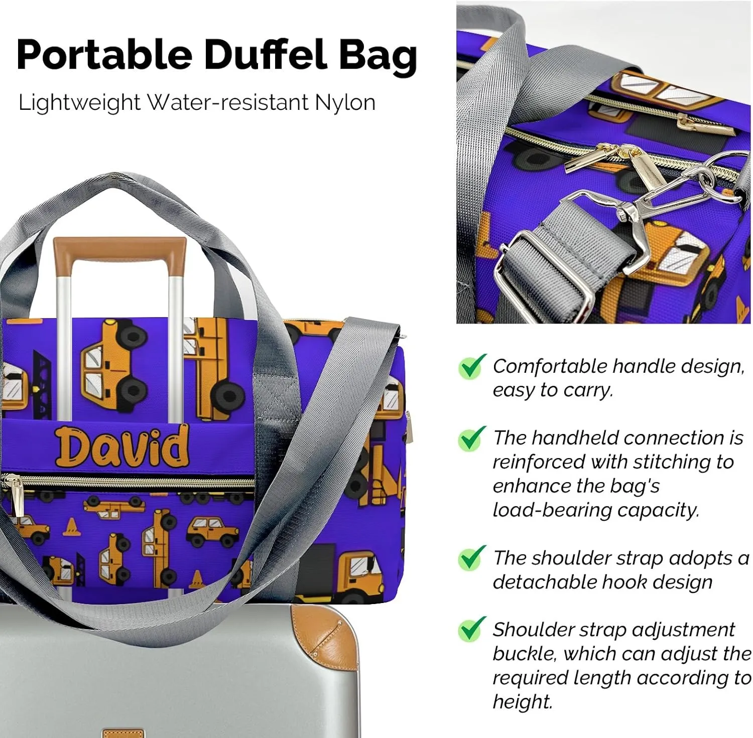 Personalized Sport Dance Bag,Truck Custom Duffle Bag Gym Bag Customized Travel Duffel Bag with Name or Text