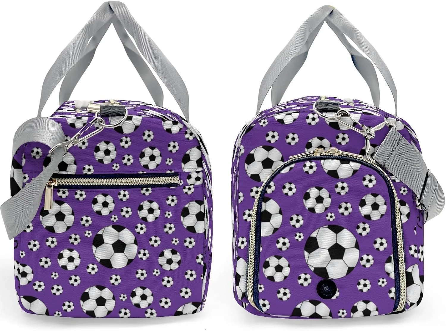 Personalized Sport Soccer Balls Team Number Purple Dance Bag Girls Yoga Bag Dance Bag With Name,Patch Travel Duffel Bag Women Cheerleader Bag Sport Duffle Bag for Gym Ballet