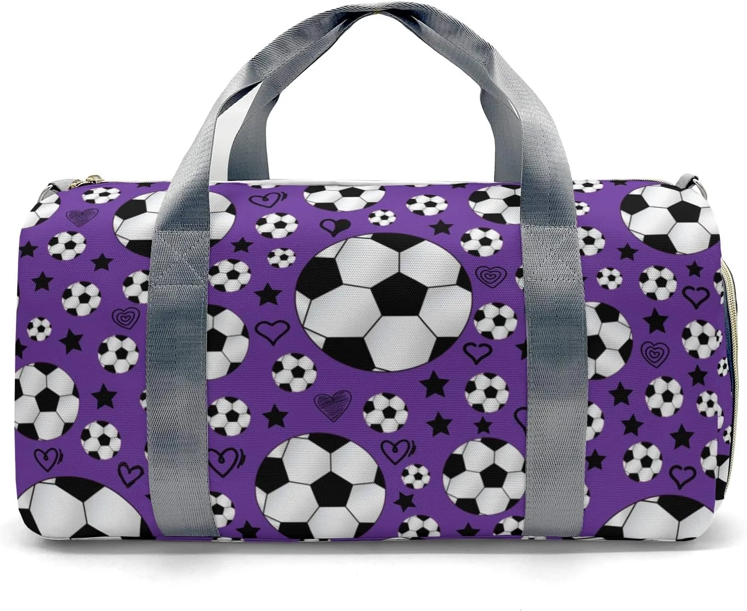 Personalized Sport Soccer Balls Team Number Purple Dance Bag Girls Yoga Bag Dance Bag With Name,Patch Travel Duffel Bag Women Cheerleader Bag Sport Duffle Bag for Gym Ballet