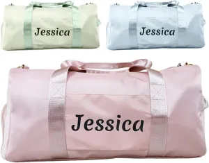 Personalized Sports Duffel Bag, Polyester, 18x8.66x9.4in, Shoe Compartment, Gym, Travel, Outdoor Activities