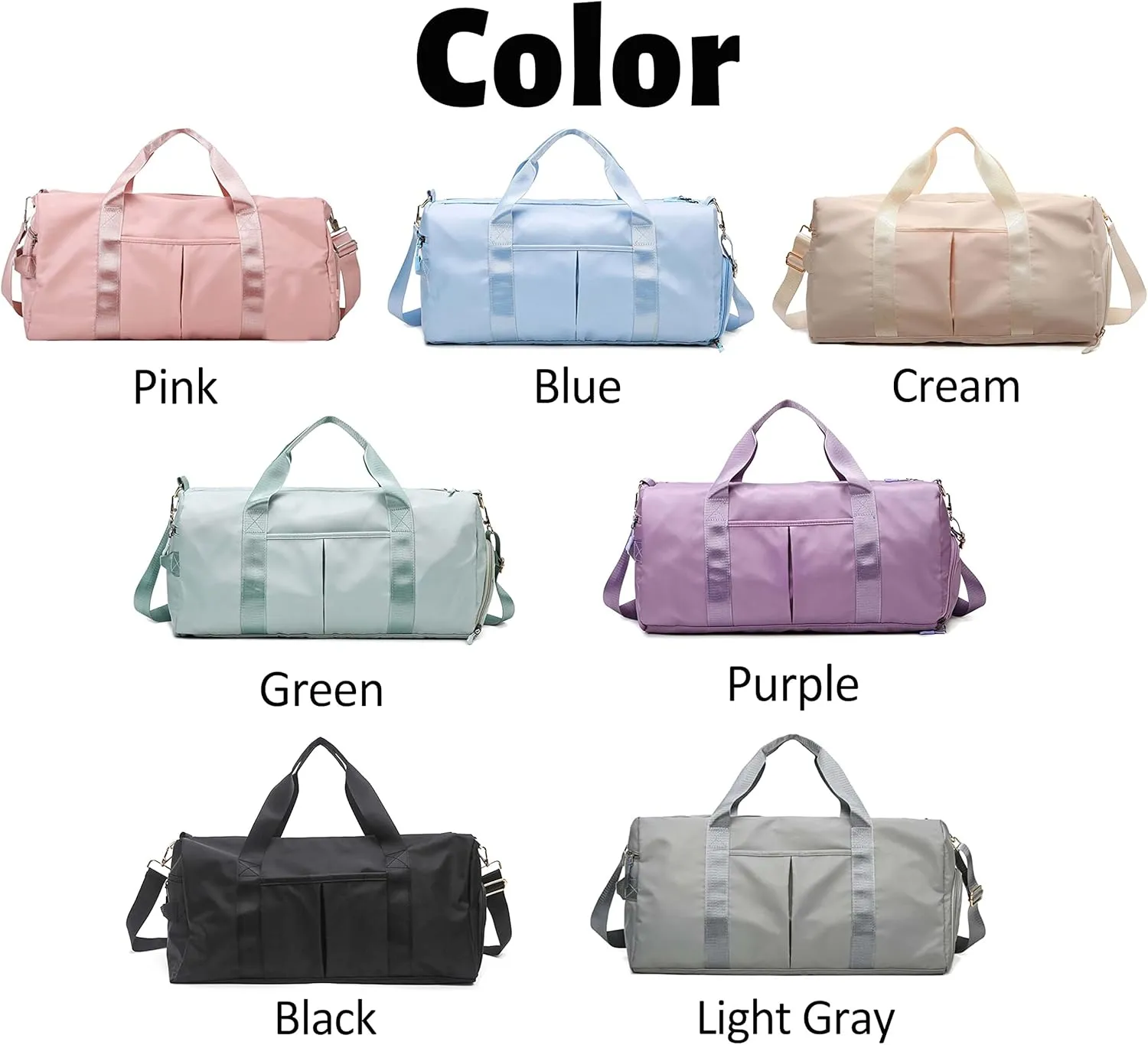 Personalized Travel Bag for Women, Bridesmaid Gift Bag, Weekender Bag with Embroidered Name, Monogram Overnight Duffle Bag with Shoe Compartment and Wet Pocket for Airplane,Gym,Dance,Overnight (Gray)