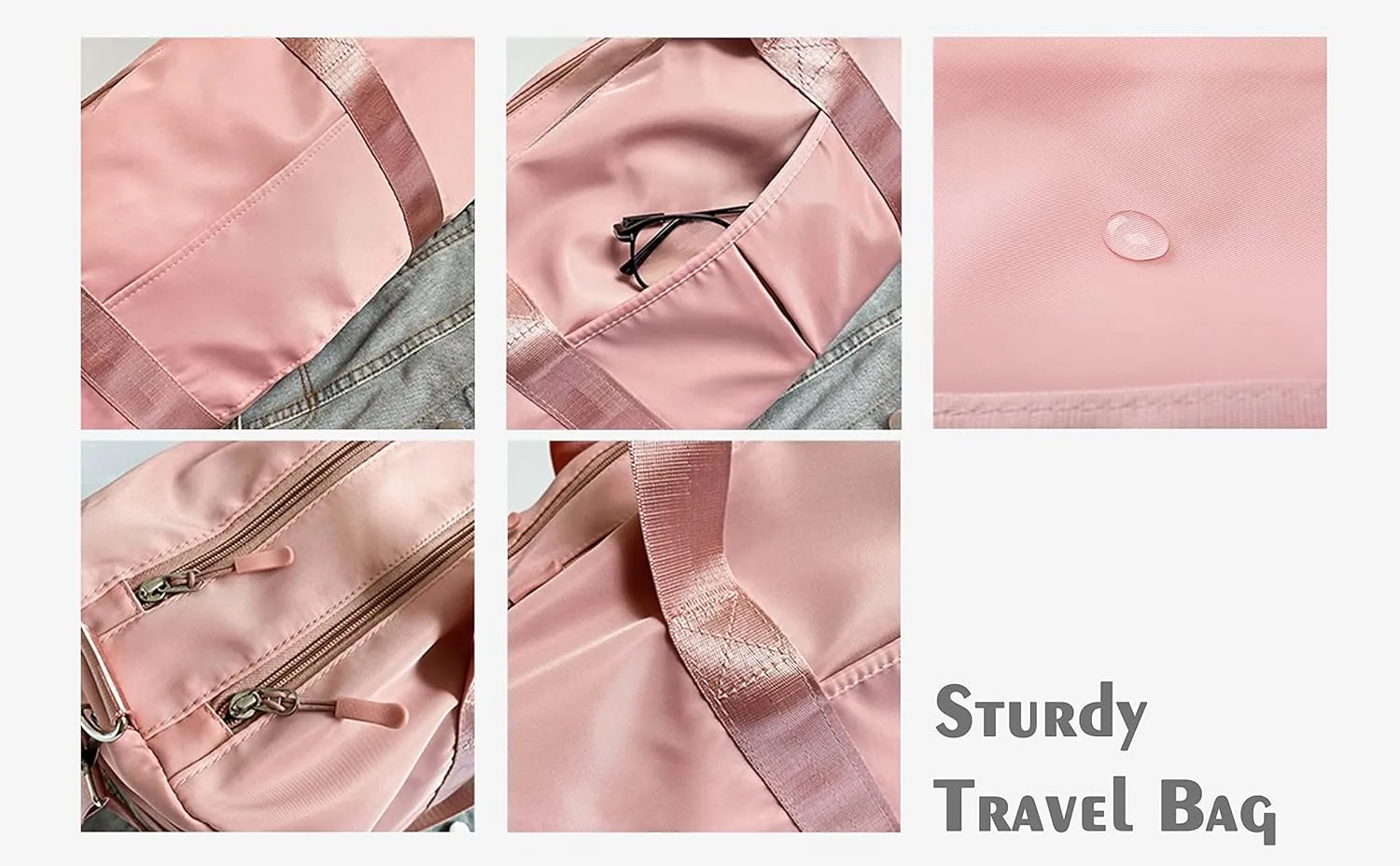 Personalized Travel Bag for Women, Bridesmaid Gift Bag, Weekender Bag with Embroidered Name, Monogram Overnight Duffle Bag with Shoe Compartment and Wet Pocket for Airplane,Gym,Dance,Overnight (Pink)