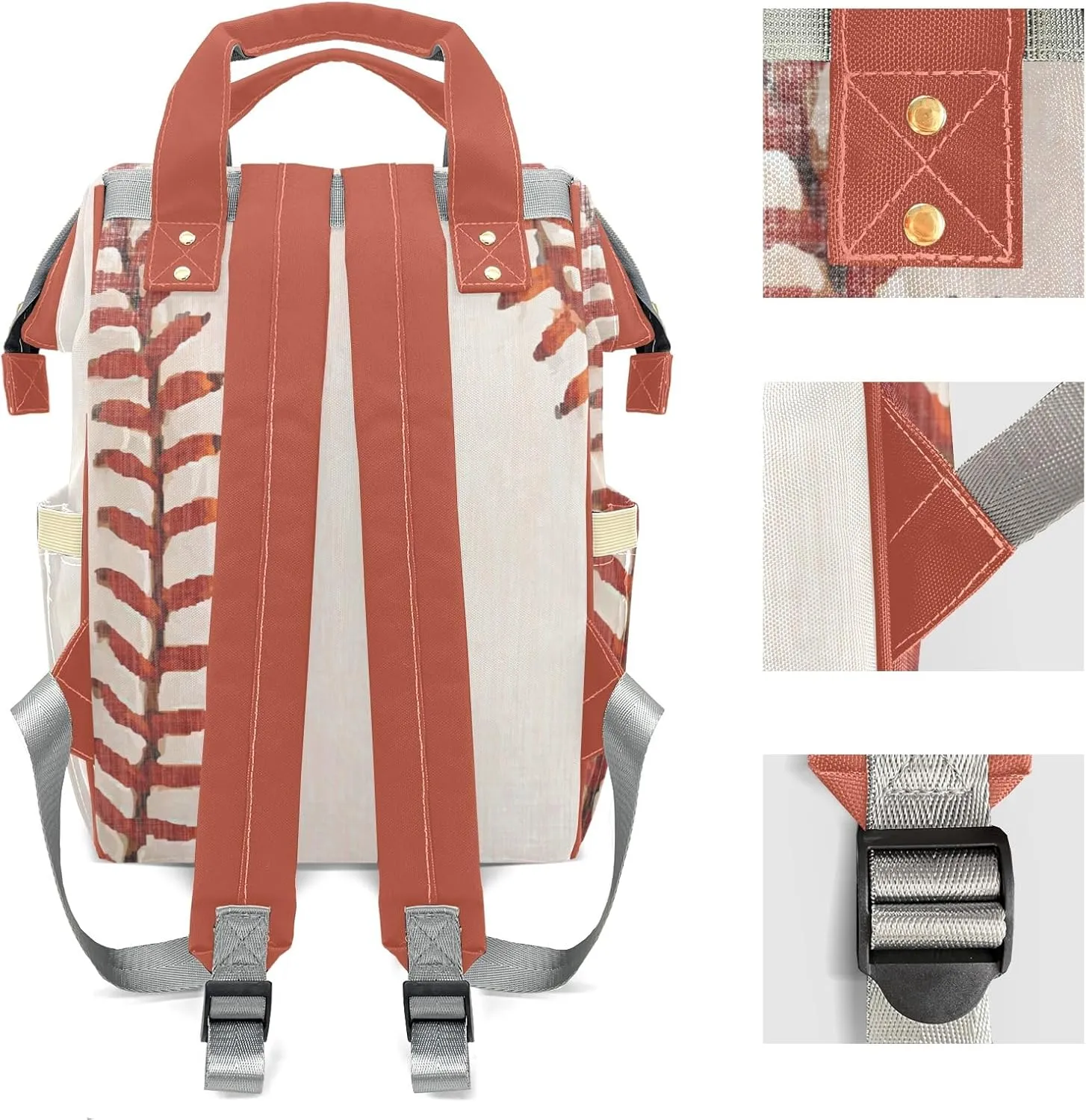 Personalized Vintage Baseball Sports Diaper Bag Shoulder Backpacks with Name Nursing Bags for Boys Girls