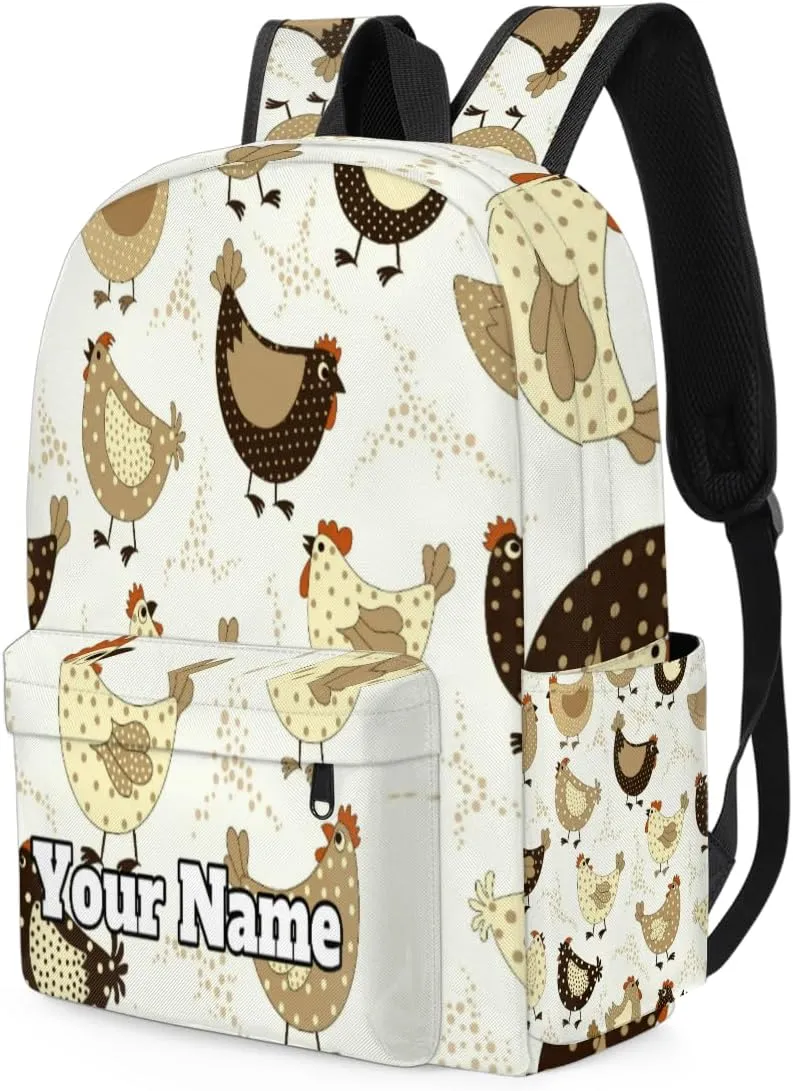 Personalized Vintage Rooster Preschool Toddler Backpack for Boys Girls Custom Kids Name Small Bookbags Kindergarten Elementary Backpack, Farm Roosters