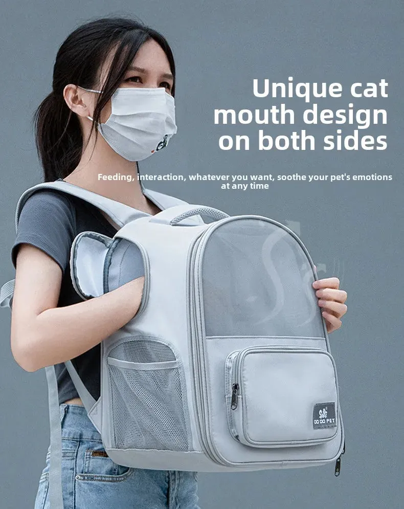 Pet Backpack Expandable Foldable Cat Carrier for Small Medium Dog and Cat Transport Dog Bag Large Space Pets Carrier with Zipper