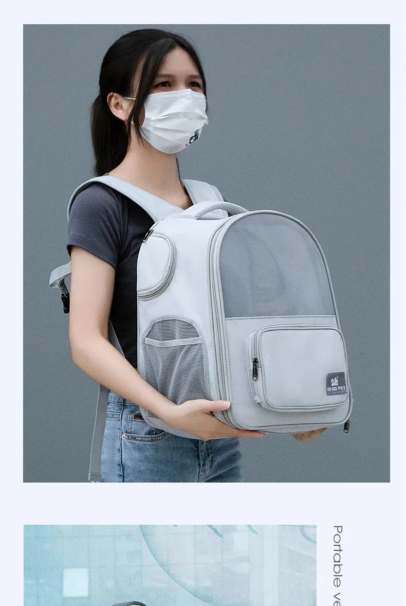Pet Backpack Expandable Foldable Cat Carrier for Small Medium Dog and Cat Transport Dog Bag Large Space Pets Carrier with Zipper