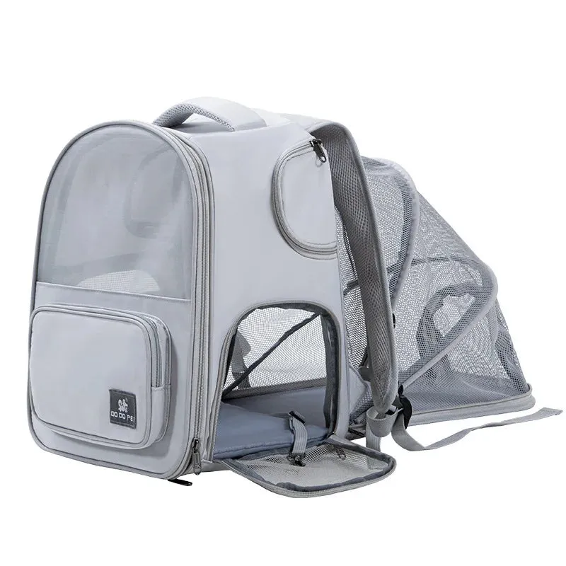 Pet Backpack Expandable Foldable Cat Carrier for Small Medium Dog and Cat Transport Dog Bag Large Space Pets Carrier with Zipper