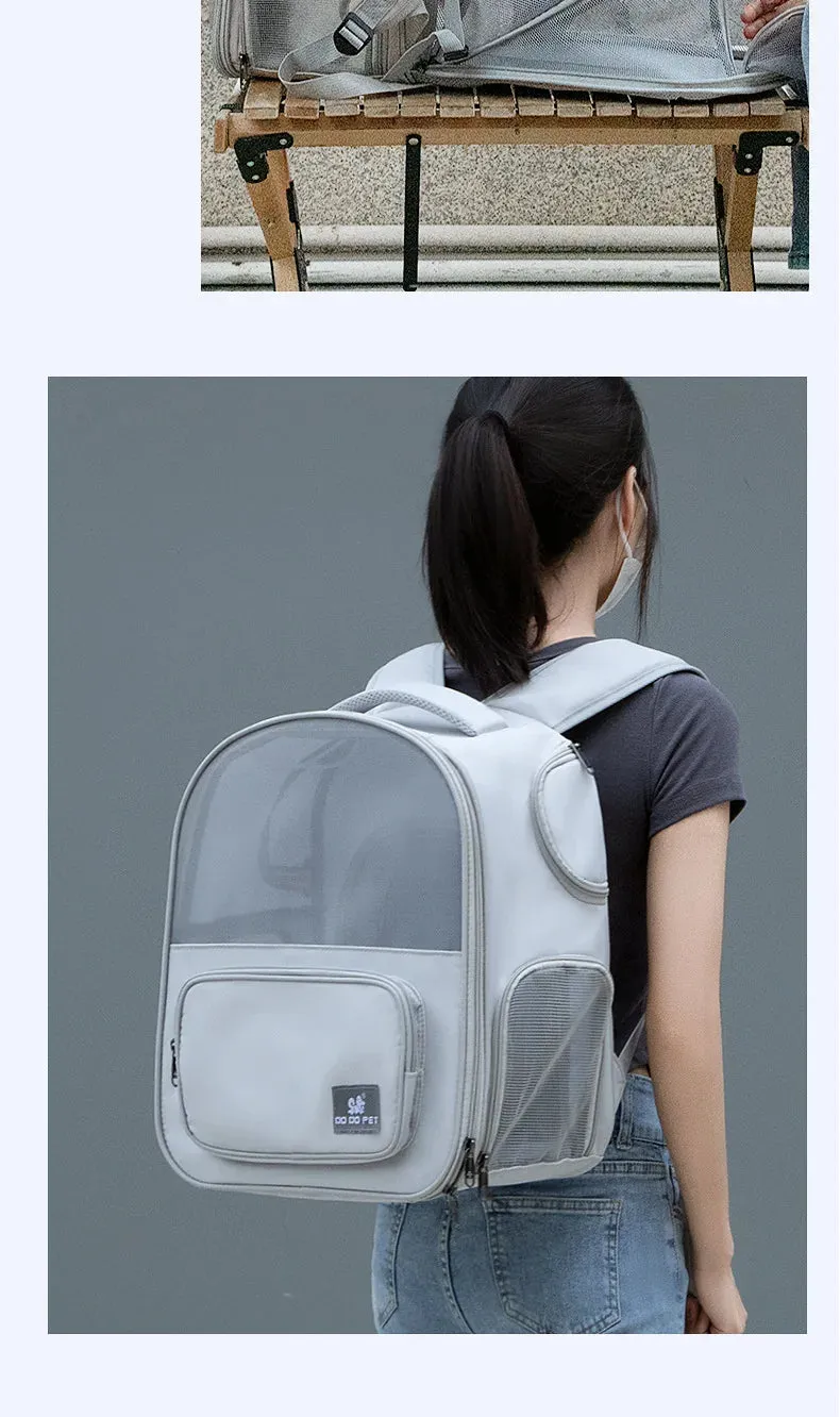 Pet Backpack Expandable Foldable Cat Carrier for Small Medium Dog and Cat Transport Dog Bag Large Space Pets Carrier with Zipper