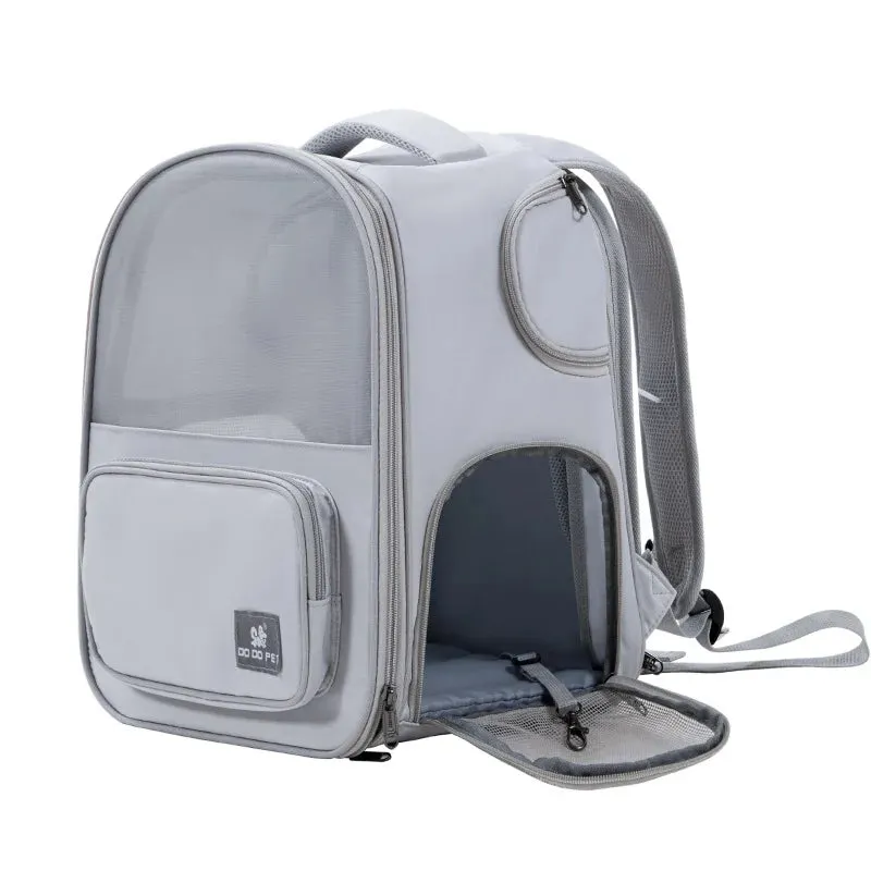 Pet Backpack Expandable Foldable Cat Carrier for Small Medium Dog and Cat Transport Dog Bag Large Space Pets Carrier with Zipper