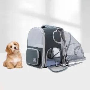 Pet Backpack Expandable Foldable Cat Carrier for Small Medium Dog and Cat Transport Dog Bag Large Space Pets Carrier with Zipper