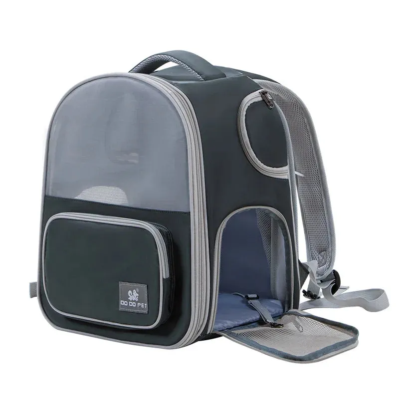 Pet Backpack Expandable Foldable Cat Carrier for Small Medium Dog and Cat Transport Dog Bag Large Space Pets Carrier with Zipper