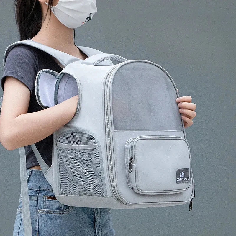 Pet Backpack Expandable Foldable Cat Carrier for Small Medium Dog and Cat Transport Dog Bag Large Space Pets Carrier with Zipper