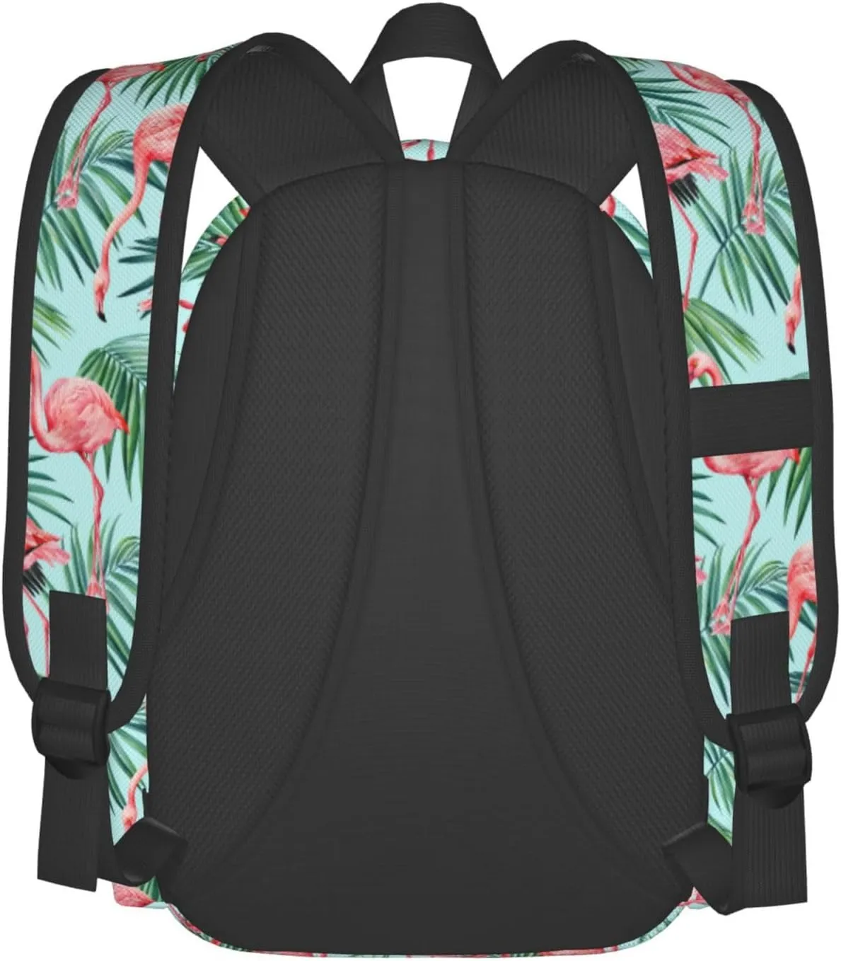 Pink Flamingo Watercolor Palm Leaves Tropics Laptop Backpack Shoulder Bag Laptop Pack Travel Backpacks Commuter Back Pack Casual Daypack Bags With Side Pockets