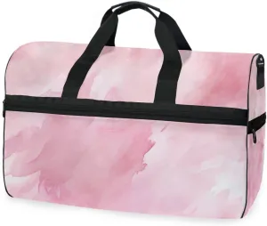 Pink Marble Travel Duffel Bag Luggage Sports Gym Bags With Shoes Compartment Large Capacity Lightweight Duffle Bag For Men Women