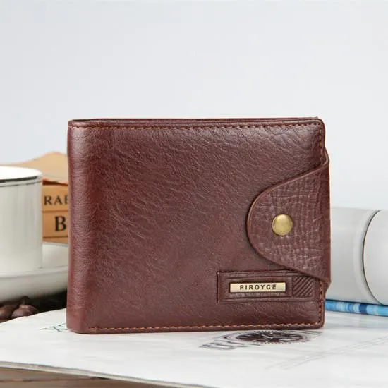 PIROYCE™ Classic Snap-Button Leather Wallet