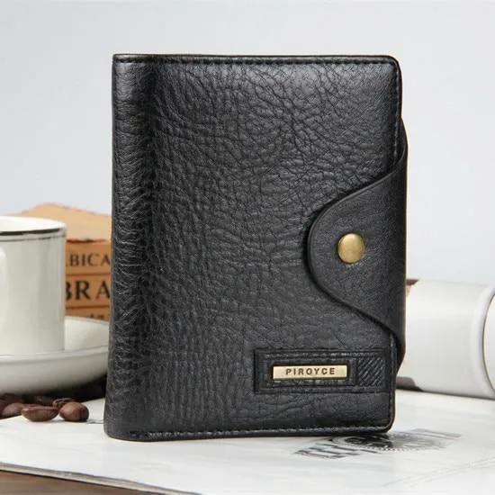 PIROYCE™ Classic Snap-Button Leather Wallet